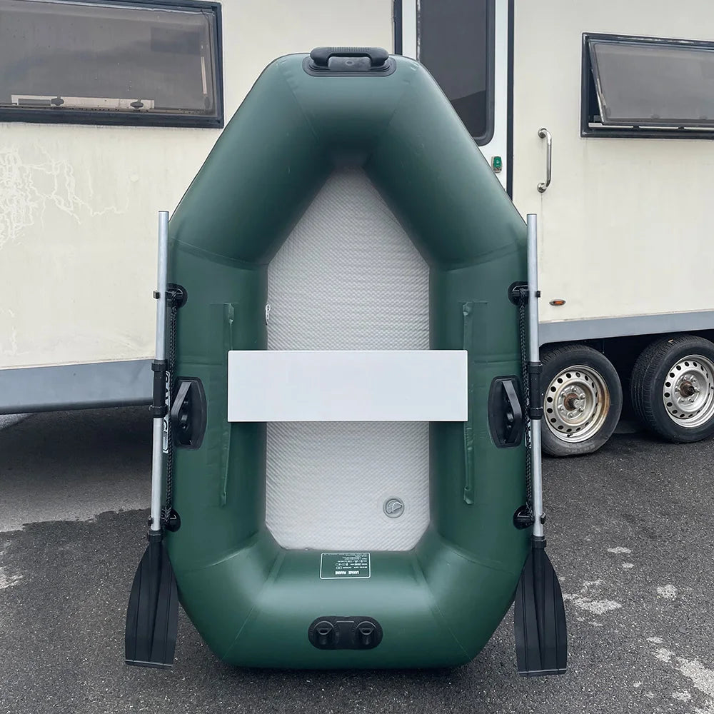 Inflatable Boat Raft Set, 1 Person Fishing Kayak, Force Rowing Canoe, Folding Dinghy with Free Accessories
