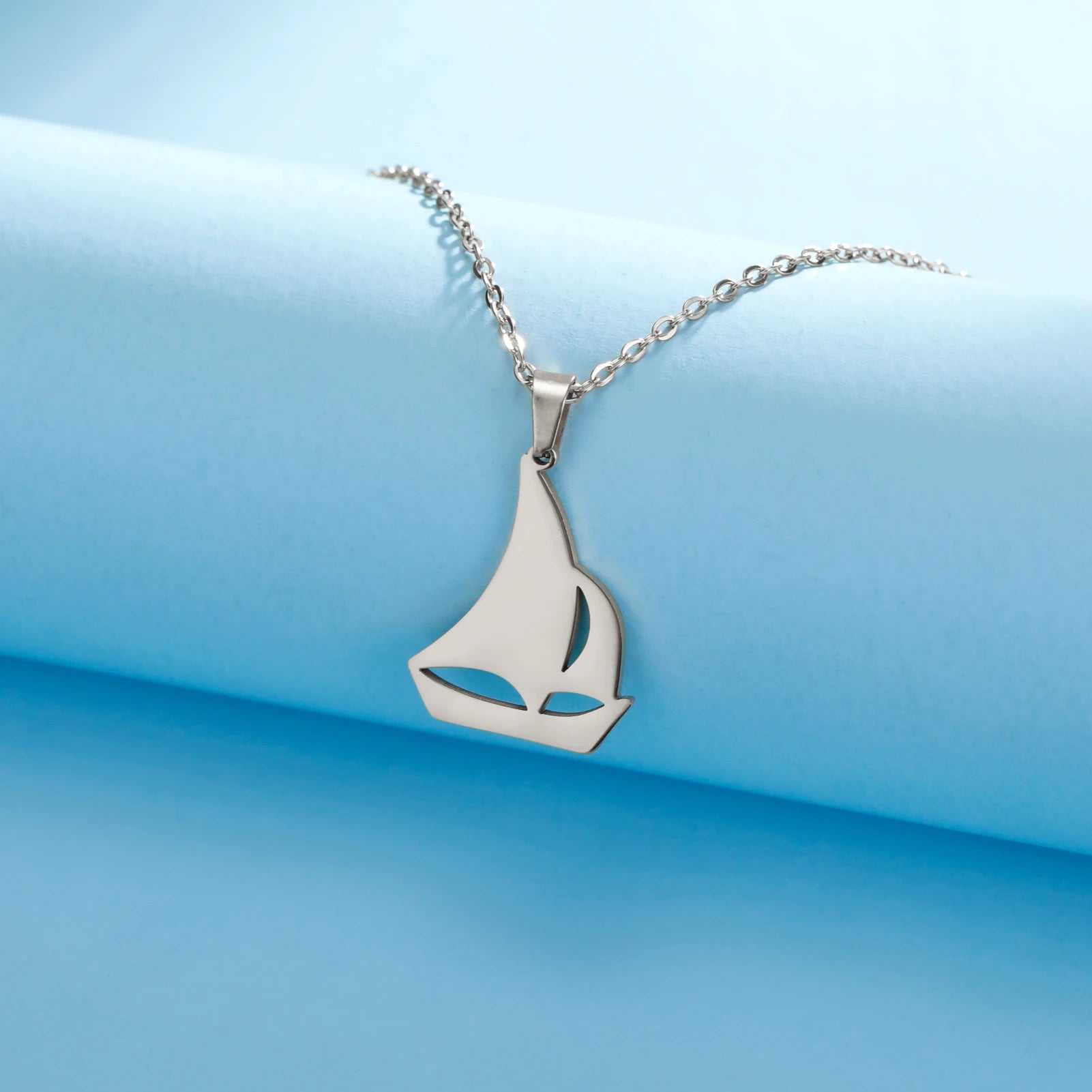 Sail Boat Necklace Ocean Sea Chain Sailor Ship Gift For Woman Men Pendant Gold Color Stainless Steel Fashion Trend Jewelry