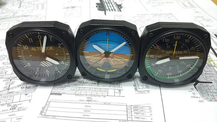 Aircraft Simulation Instrument Airspeed Meter Altimeter Clock Attitude Meter Heading Meter Alarm Clock