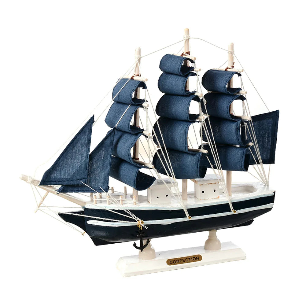 Wooden Sailing Ship Mediterranean  Decoration Handmade Carved Nautical Boat Model Gift Gift Sailing Ship Boat Model