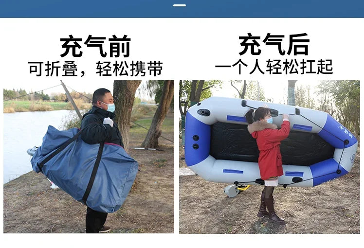 New Grey Inflatable Boat for River Lake for Adult PVC Inflatable Boat with Air Deck 0.7mm Thickness Inflatable Fishing Raft