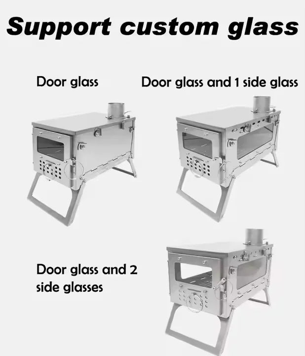 Hot Tent Stove Outdoor Cooking Wood Burning Stove Sauna Stoves For Camping Hunting Boiling Heating Customization