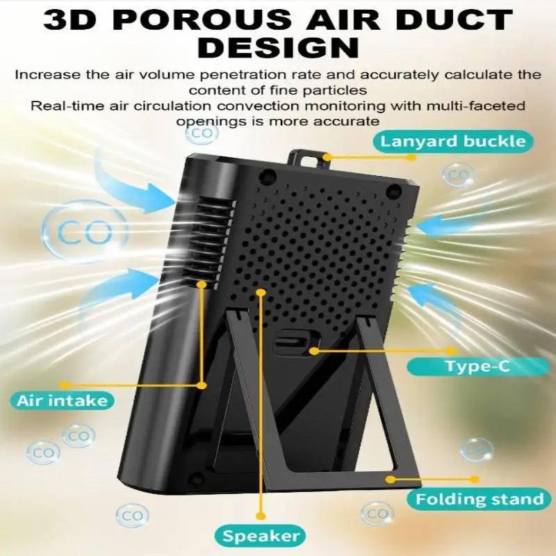 Advanced 3-in-1 Carbon Monoxide Detection Device; Portable and Perfect for Homes, Garages, Offices.