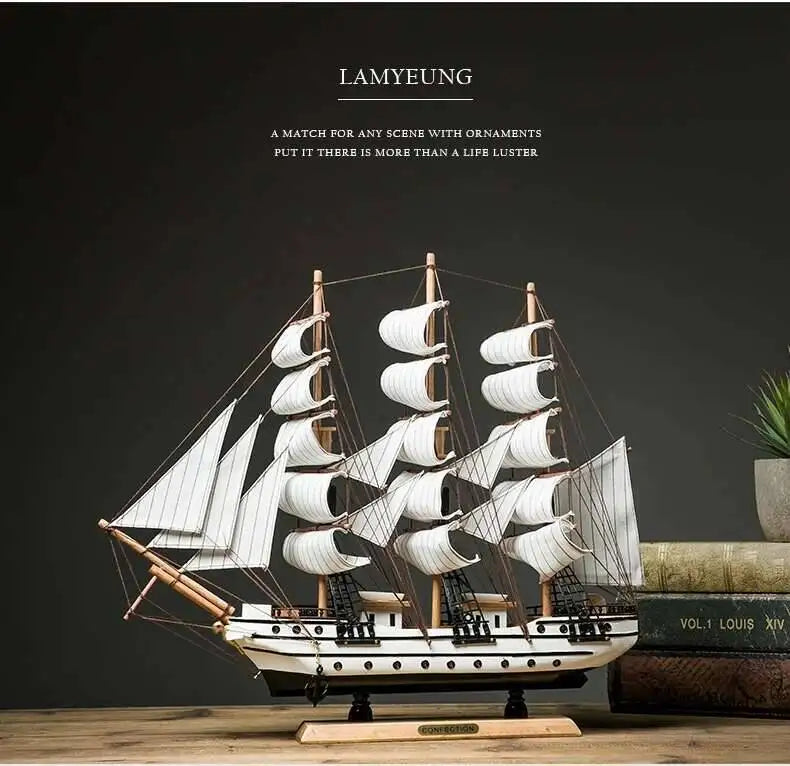 Gift Pirate Ship Model Saig Realistic Miniature In Wood, Marine Decoration Accessories, Modern Arts, Office, Home Decoration
