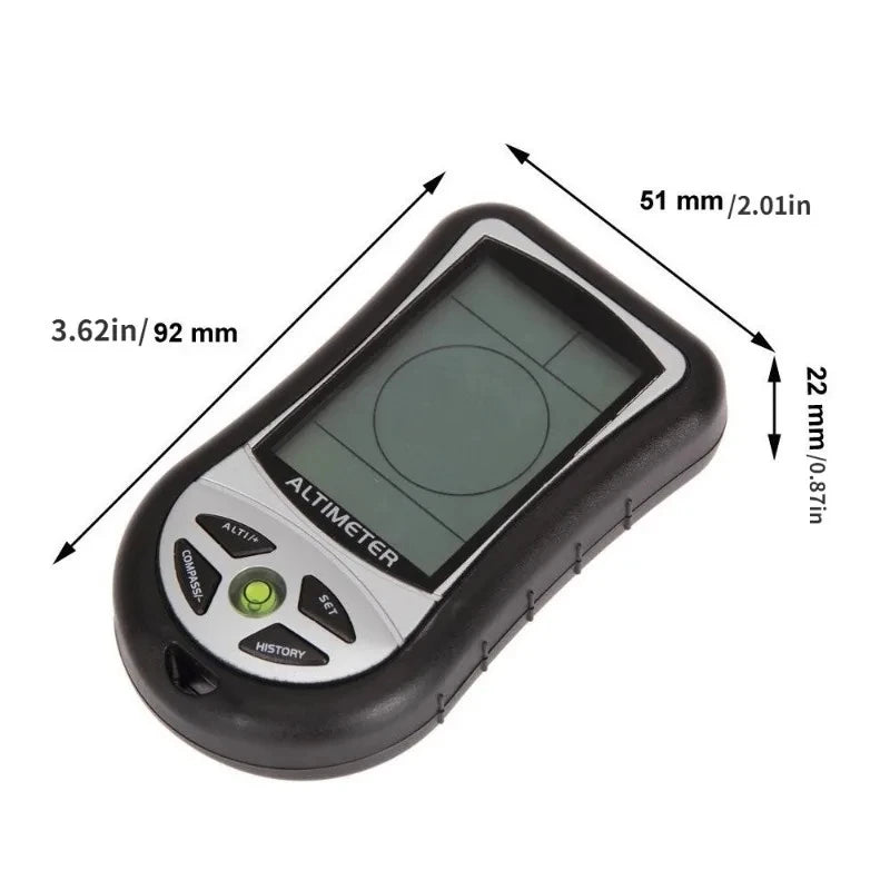 6-in-1 Outdoor Multifunction Digital Meter Handheld Altimeter/Barometer/Compass/Thermometer for Hiking Camping Portable  Design