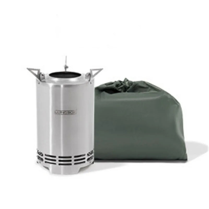 Wood Camping Stove Portable Table Top Fire Pit 6.3" Stainless Steel Smokeless Outdoor Hot Tent Stove Fueled by Pellets or Wood