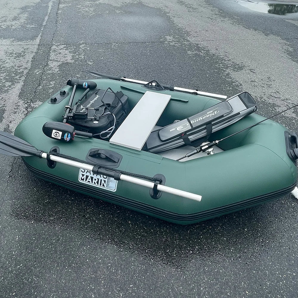 Inflatable Boat Raft Set, 1 Person Fishing Kayak, Force Rowing Canoe, Folding Dinghy with Free Accessories