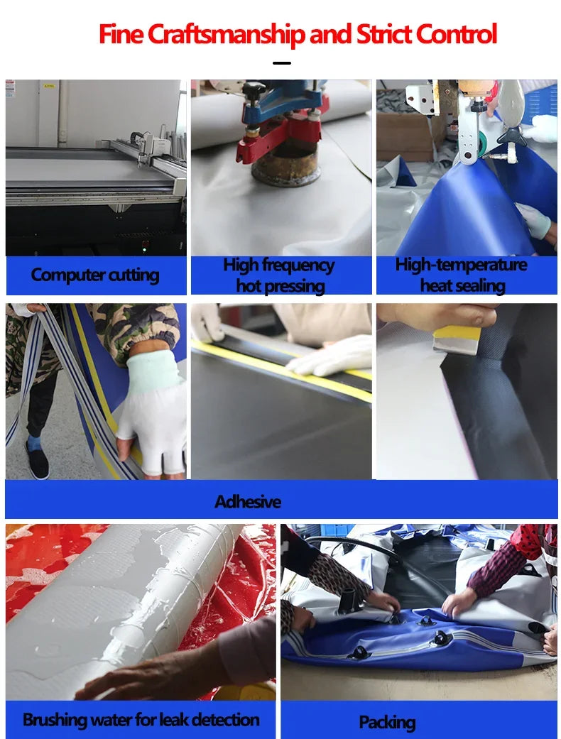 New Grey Inflatable Boat for River Lake for Adult PVC Inflatable Boat with Air Deck 0.7mm Thickness Inflatable Fishing Raft