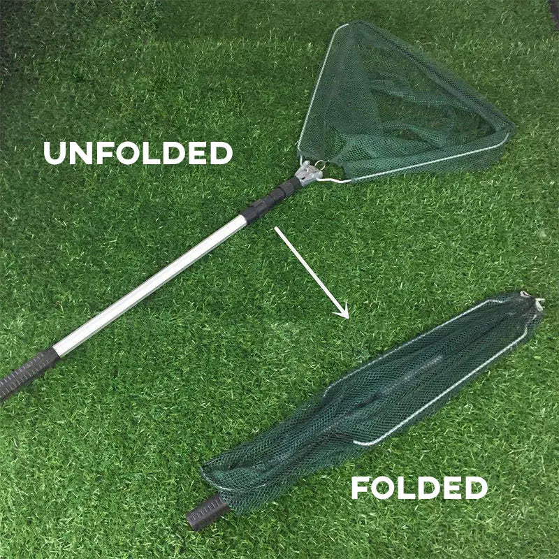 Retractable Landing Fishing Net 190cm Aluminum Alloy Telescopic Fishing Net Foldable Sea Mesh Brail For Carp Fly Fishing