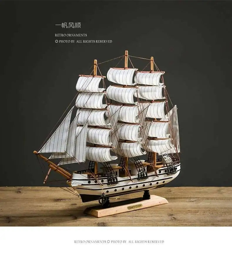Gift Pirate Ship Model Saig Realistic Miniature In Wood, Marine Decoration Accessories, Modern Arts, Office, Home Decoration