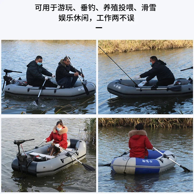 New Grey Inflatable Boat for River Lake for Adult PVC Inflatable Boat with Air Deck 0.7mm Thickness Inflatable Fishing Raft