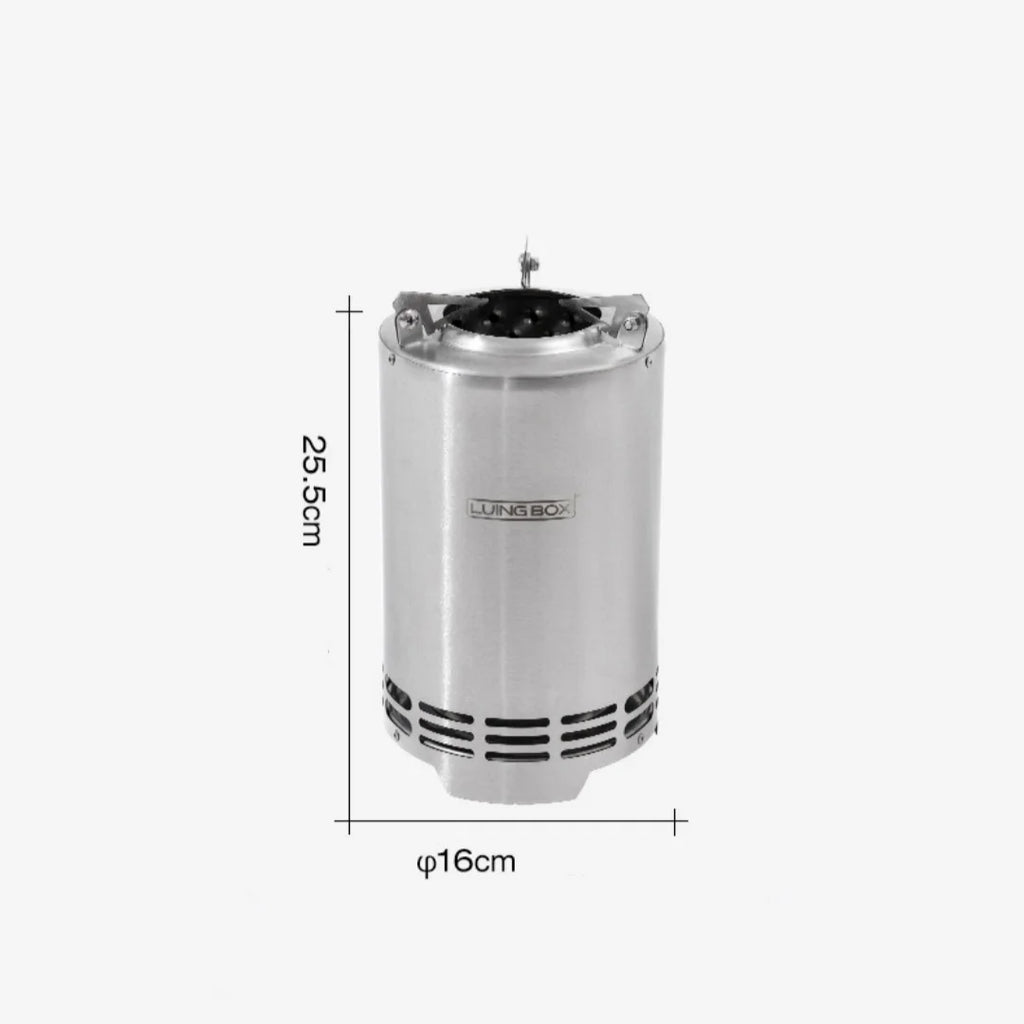 Wood Camping Stove Portable Table Top Fire Pit 6.3" Stainless Steel Smokeless Outdoor Hot Tent Stove Fueled by Pellets or Wood