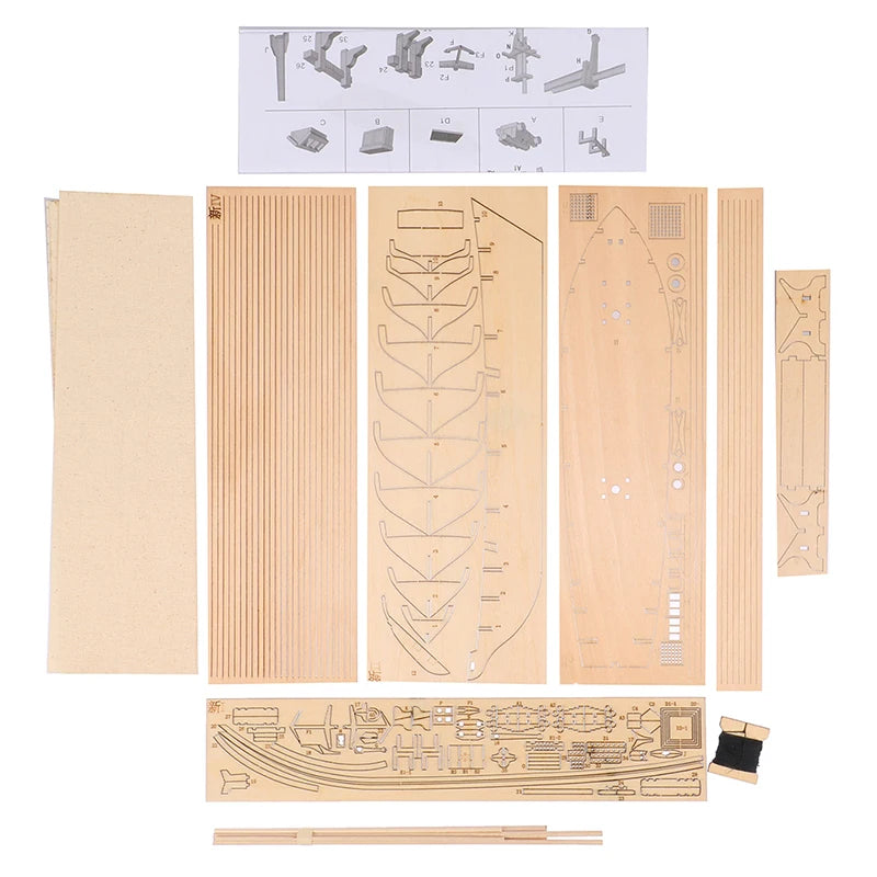 1:70 New Port Wooden Sailing Boat Model DIY Kit Ship Assembly Decoration Gift