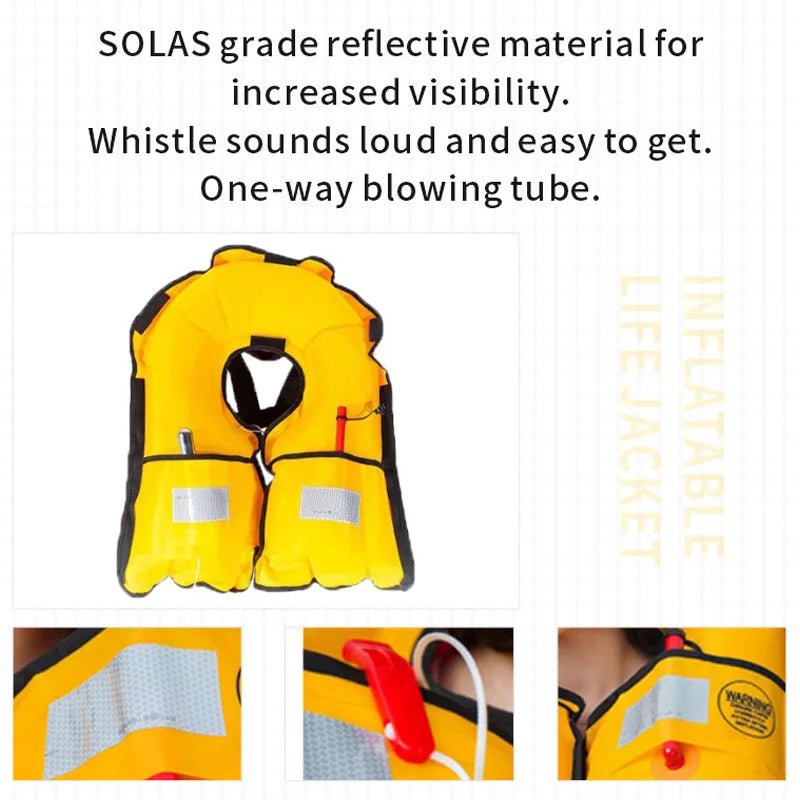 Inflated Fishing Vest Adult Manual Auto Inflatable Life Jacket 150N PFD Adult Marine Vest Water Sport Raft Boating Accessories
