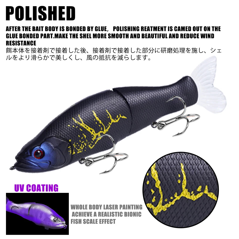 Slow Sinking SwimBaits Fishing Lures 30G Whopper Vibration Soft Tail Or Pike And Bass Hard Baits Isca Artificiall Accessories