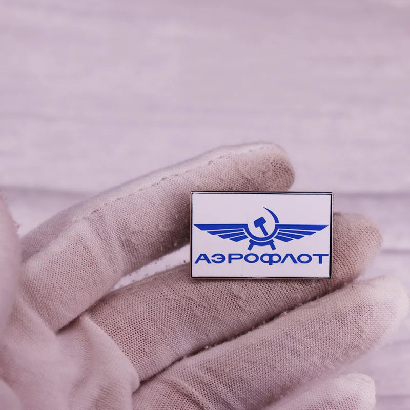 USSR Retro Soviet Aeroflot Russian Airlines Enamel Pin Brooch Badge Airbus Traveller Pilot Gift