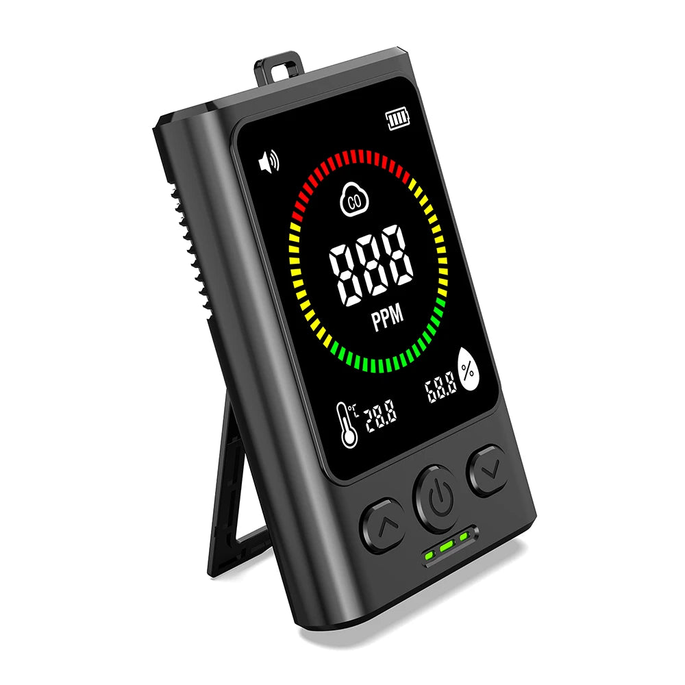 Portable Carbon Monoxide Detector Rechargeable Digital Carbon Monoxide Alarm Suitable for homes, garages and offices etc.