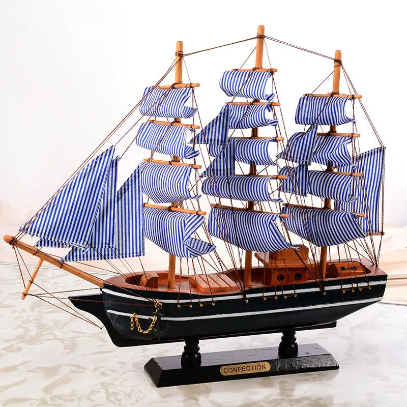 Wooden Sailing Ship Mediterranean  Decoration Handmade Carved Nautical Boat Model Gift Gift Sailing Ship Boat Model