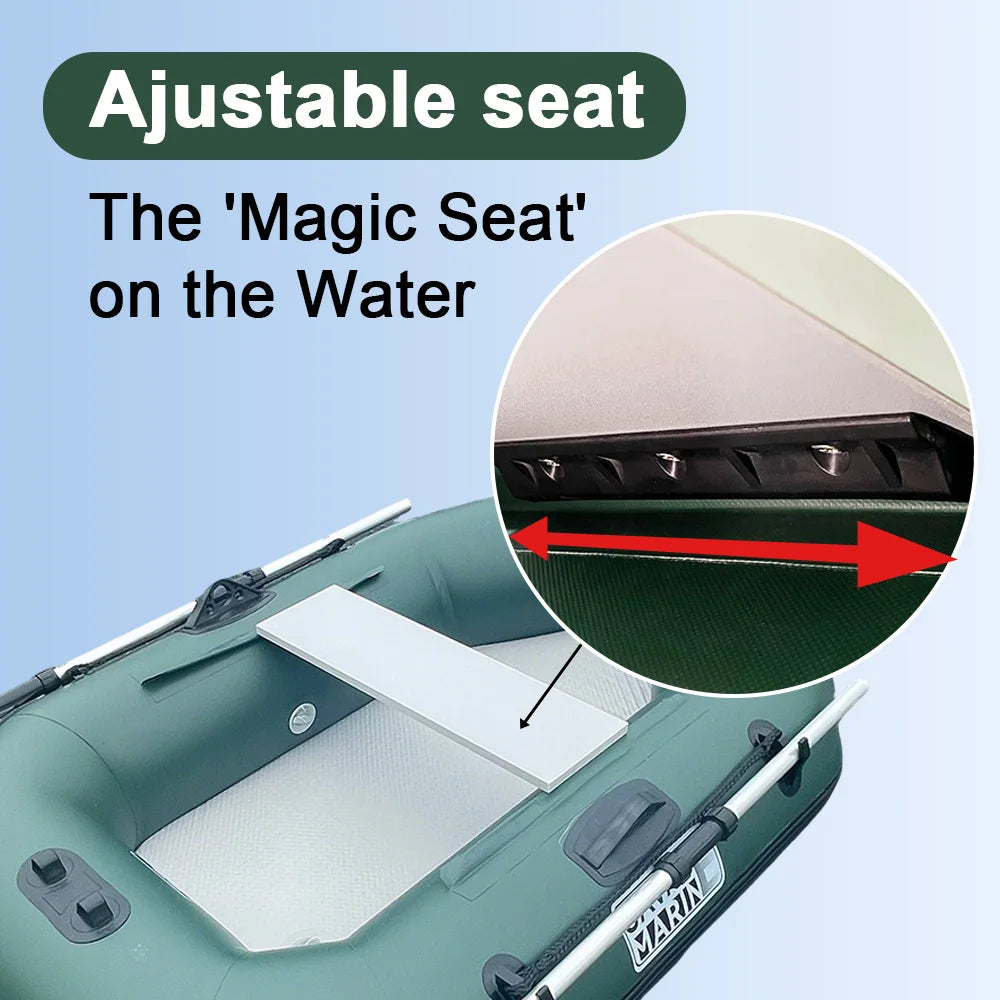Inflatable Boat Raft Set, 1 Person Fishing Kayak, Force Rowing Canoe, Folding Dinghy with Free Accessories