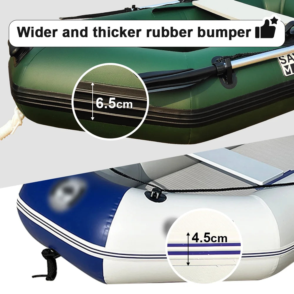 Inflatable Boat Raft Set, 1 Person Fishing Kayak, Force Rowing Canoe, Folding Dinghy with Free Accessories