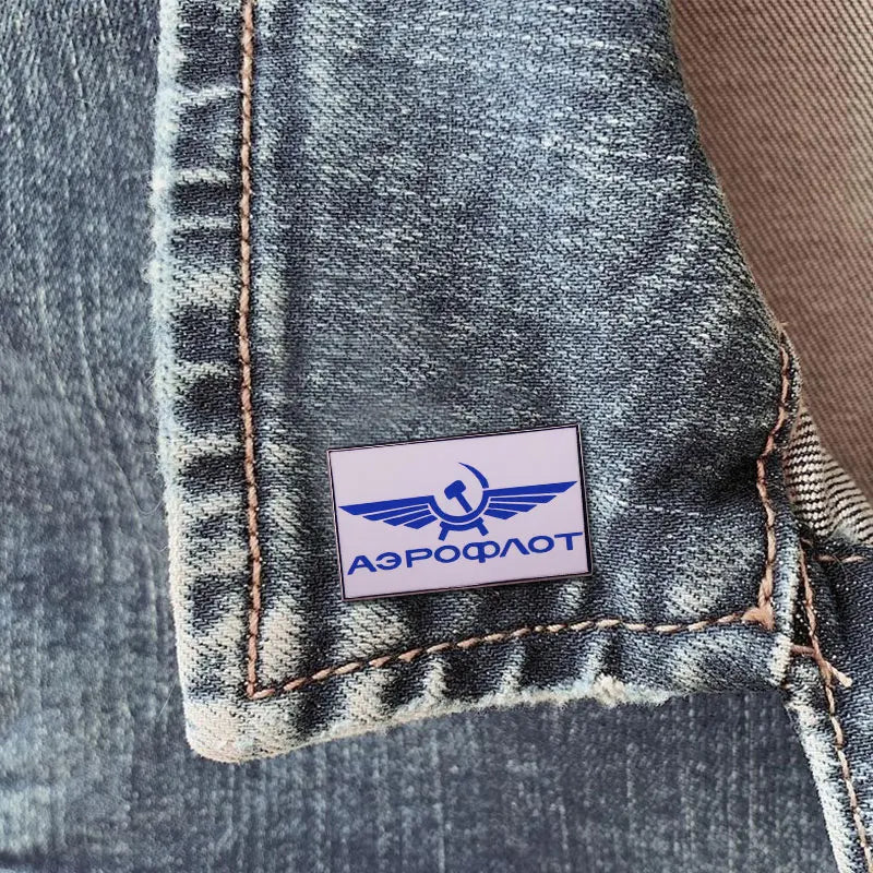 USSR Retro Soviet Aeroflot Russian Airlines Enamel Pin Brooch Badge Airbus Traveller Pilot Gift