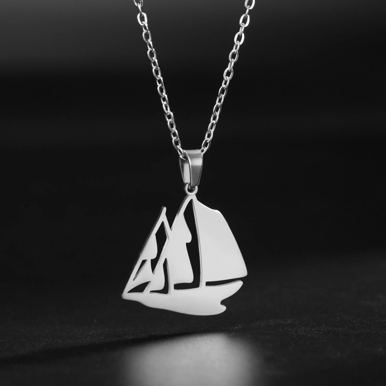 Sail Boat Necklace Ocean Sea Chain Sailor Ship Gift For Woman Men Pendant Gold Color Stainless Steel Fashion Trend Jewelry