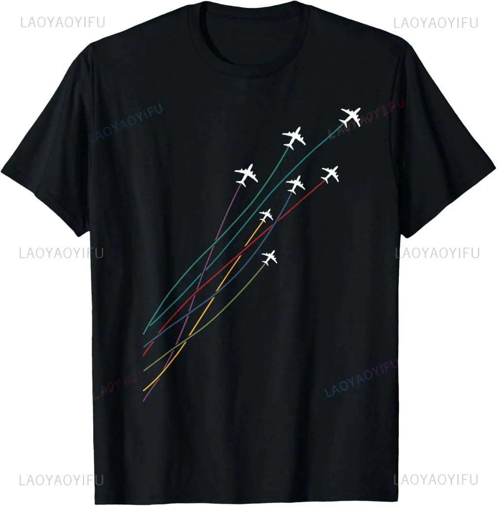 Pilot Commercial Passenger Airplanes Aeroplanes Airline Gift T-Shirt Print on Demand Mens Clothing Funny Shirt Ropa Hombre