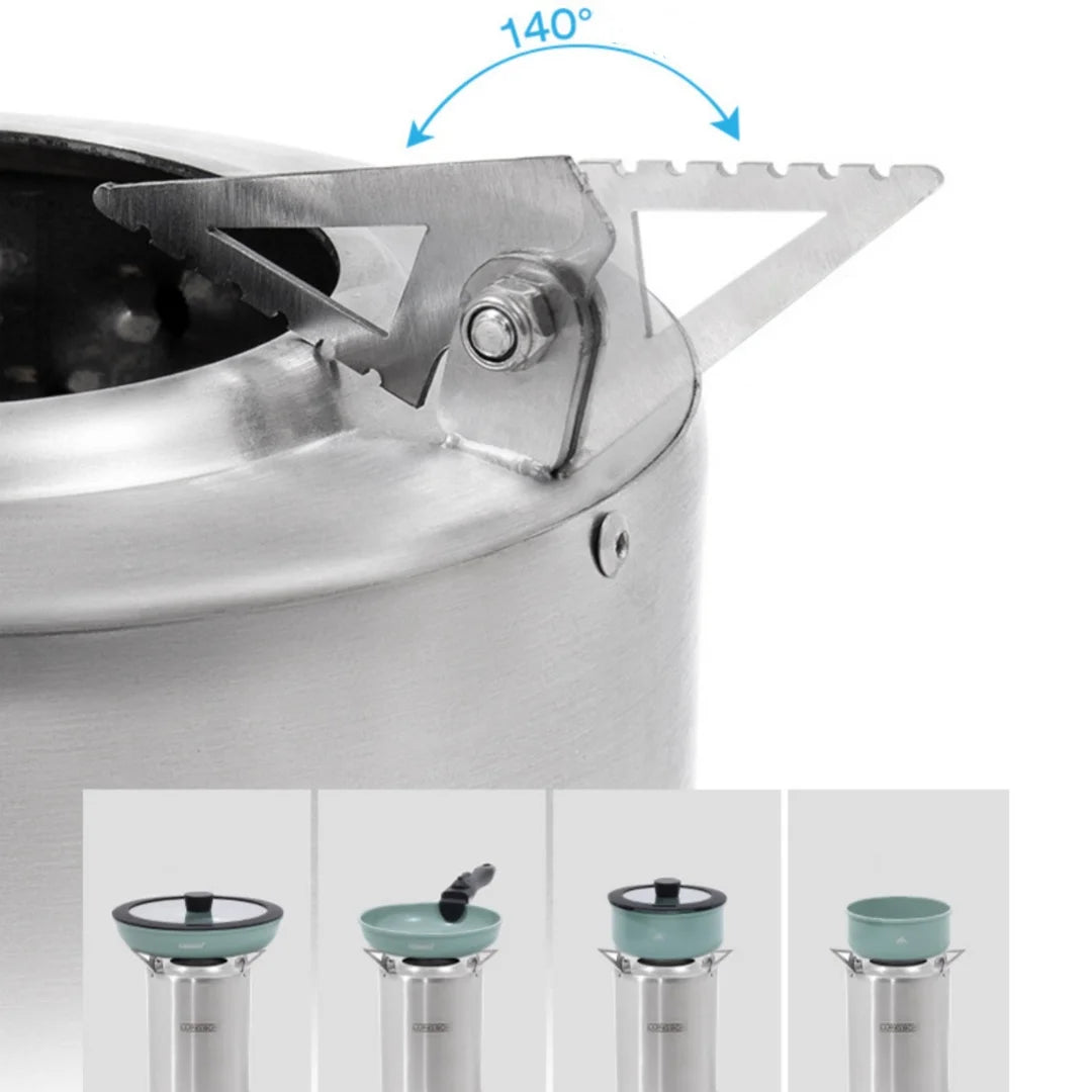 Wood Camping Stove Portable Table Top Fire Pit 6.3" Stainless Steel Smokeless Outdoor Hot Tent Stove Fueled by Pellets or Wood