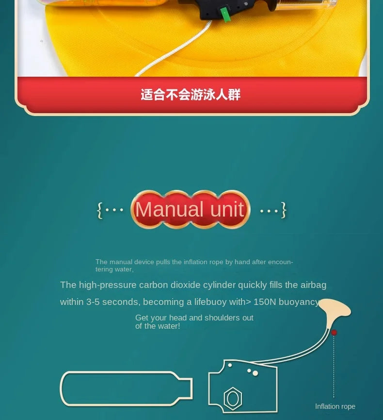 Fishing Life Jacket Adult Automatic Inflatable Portable Buoyancy Belt Professional Boat Fishing Equipment Car Lifebuoy Adult