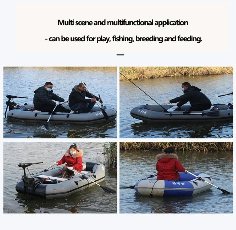 New Grey Inflatable Boat for River Lake for Adult PVC Inflatable Boat with Air Deck 0.7mm Thickness Inflatable Fishing Raft