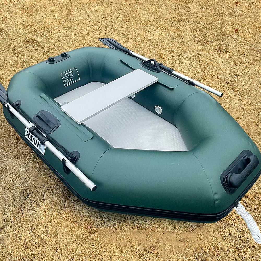 Inflatable Boat Raft Set, 1 Person Fishing Kayak, Force Rowing Canoe, Folding Dinghy with Free Accessories