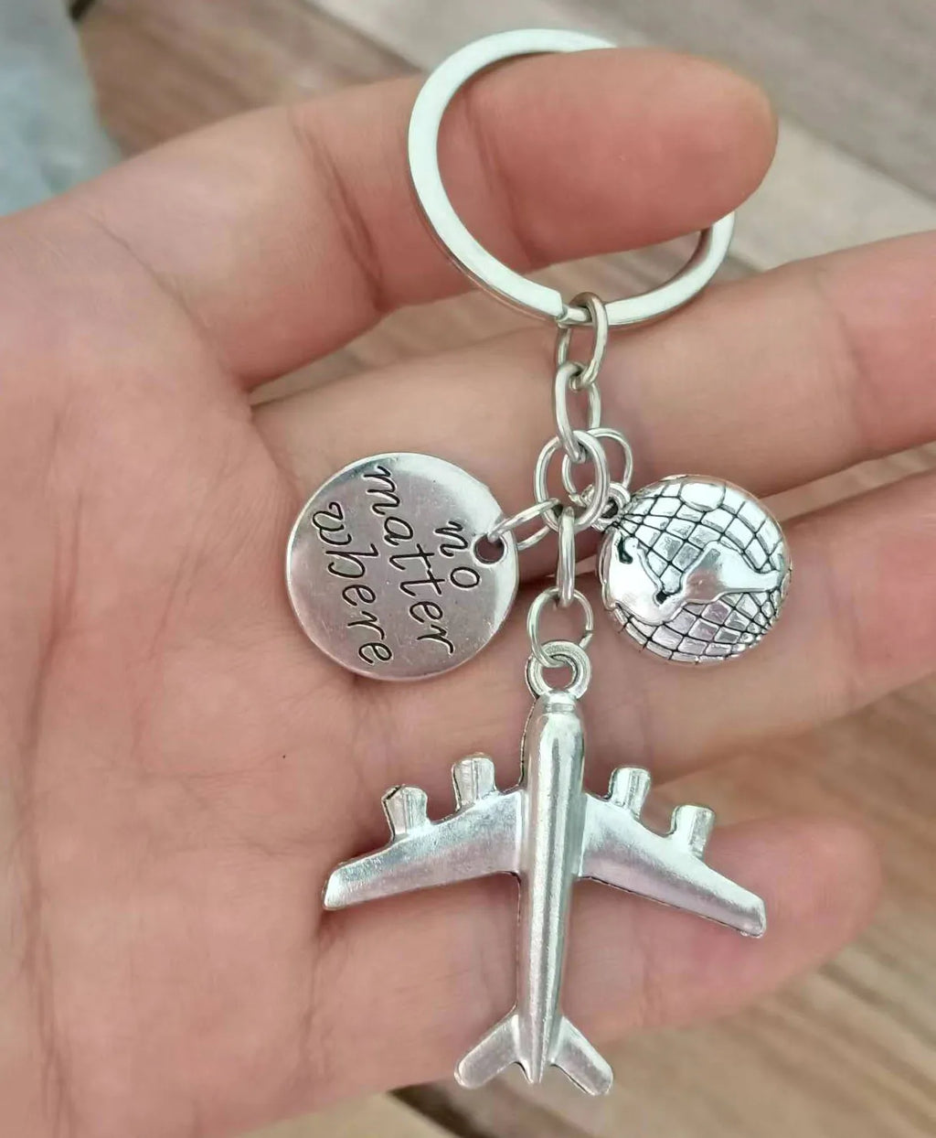 Airplane No Matter Where Travel Key Chain Aviation Pilot Gift Keychain