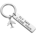 New Plane Fly Safe I Need You Here with Me Keychain Pendant  Pilot Boyfriends Husband Gifts Key Chain Dad Fathers Day Gift