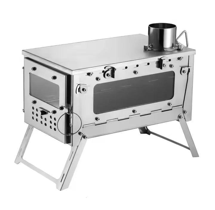 Hot Tent Stove Outdoor Cooking Wood Burning Stove Sauna Stoves For Camping Hunting Boiling Heating Customization