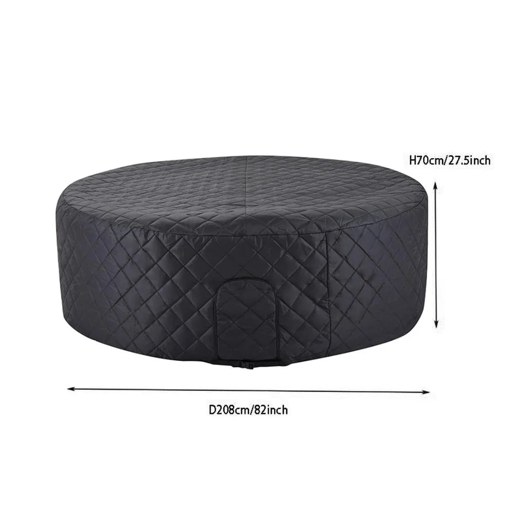Heat insulating inflatable bathtub cover weatherproof for winter spa tubs fits most round inflatable tubs 208 by 70 centimeters