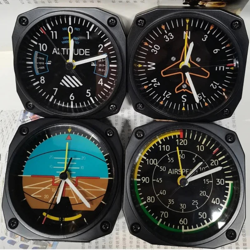 Aircraft Simulation Instrument Airspeed Meter Altimeter Clock Attitude Meter Heading Meter Alarm Clock