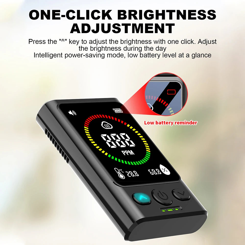 Portable Carbon Monoxide Detector Rechargeable Digital Carbon Monoxide Alarm Suitable for homes, garages and offices etc.