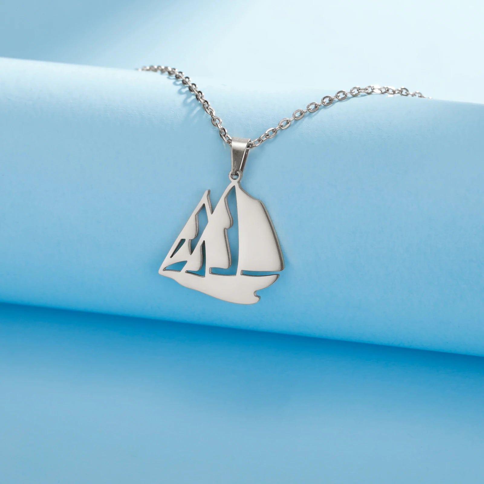 Sail Boat Necklace Ocean Sea Chain Sailor Ship Gift For Woman Men Pendant Gold Color Stainless Steel Fashion Trend Jewelry
