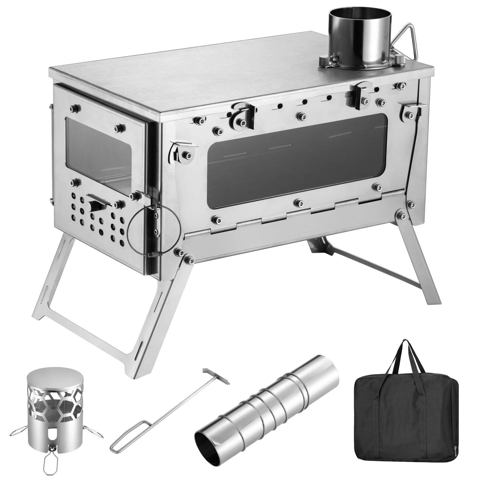 Hot Tent Stove Outdoor Cooking Wood Burning Stove Sauna Stoves For Camping Hunting Boiling Heating Customization