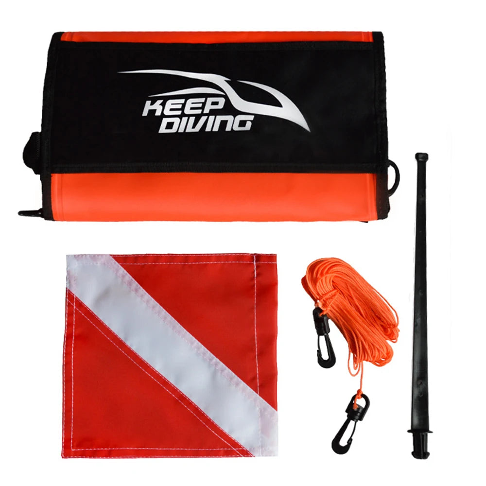 Inflatable Safety Float Scuba Diving Surface Marker Signal Float with Dive Flag 78LBS Maximum Buoyancy for Spearfishing Swimming