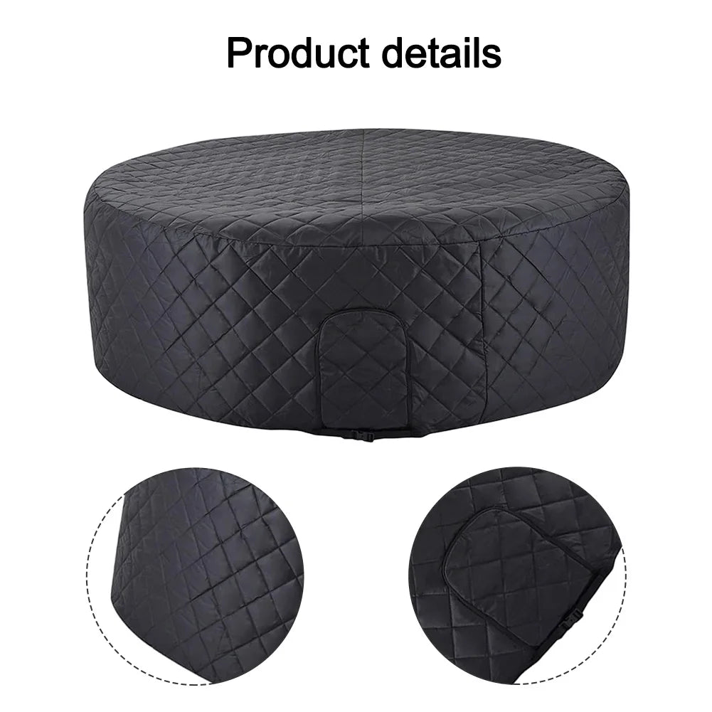 Heat insulating inflatable bathtub cover weatherproof for winter spa tubs fits most round inflatable tubs 208 by 70 centimeters