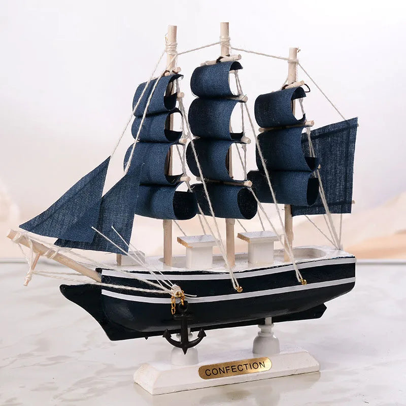 Wooden Sailing Ship Mediterranean  Decoration Handmade Carved Nautical Boat Model Gift Gift Sailing Ship Boat Model