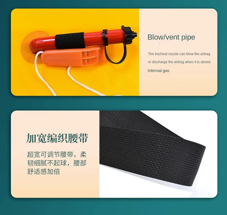 Fishing Life Jacket Adult Automatic Inflatable Portable Buoyancy Belt Professional Boat Fishing Equipment Car Lifebuoy Adult