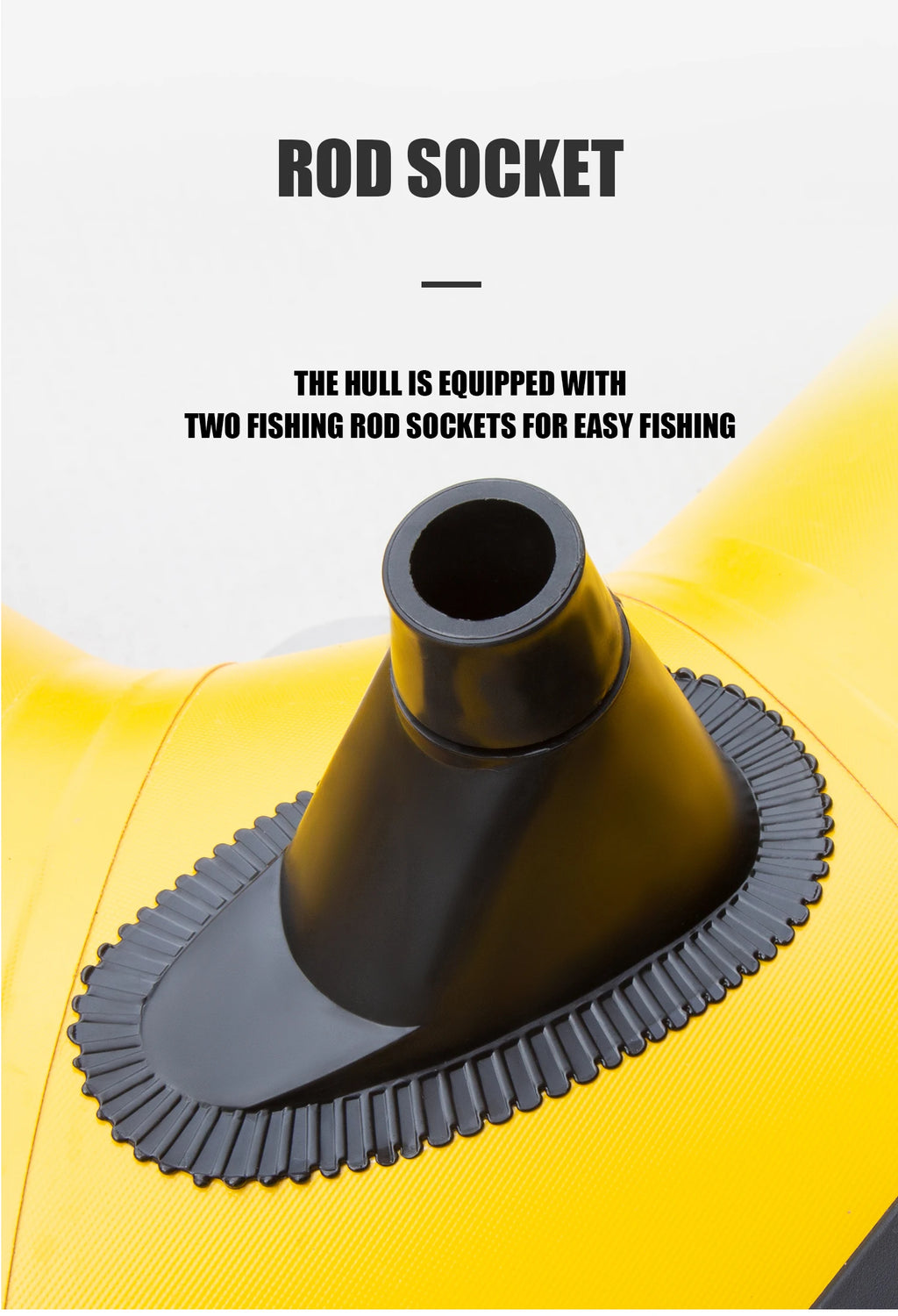 KOETSU Inflatable Kayak Fishing Boat: Bright Yellow 2-Person Drift Craft for Anglers