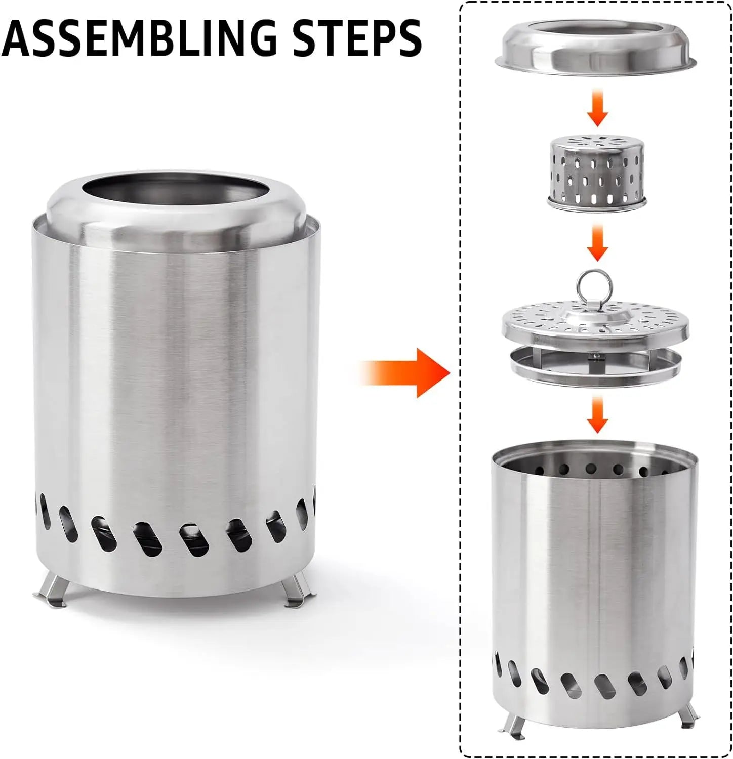 Wood Burner Stove Portable Firewood Stove Stainless Steel Outdoor Camping Smokeless stove Mini fire stove campfire stove