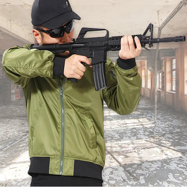 Men's Military Green Pilot Jacket - European Style