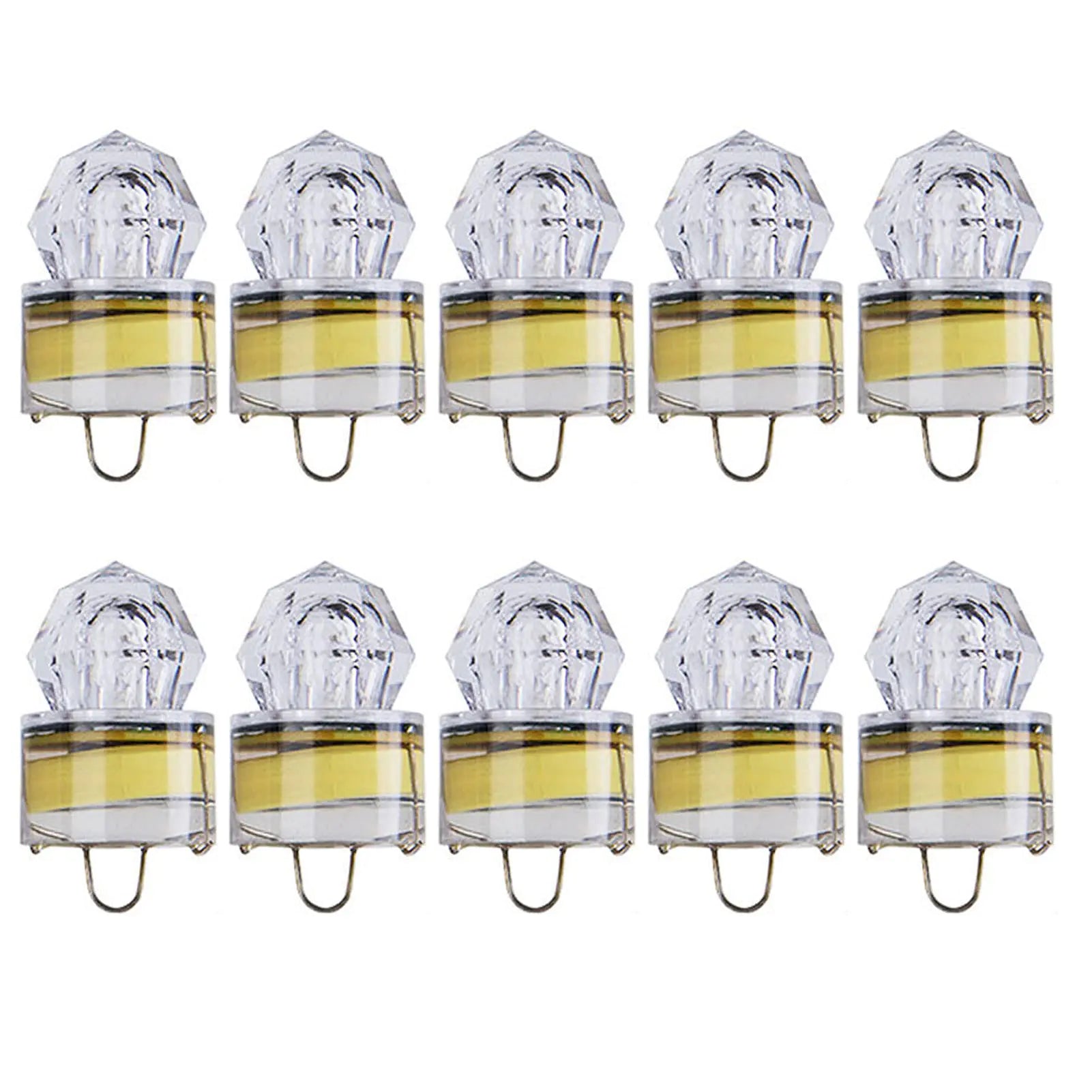 Edearkar LED Fishing Light Underwater 10-Pack Deep Drop Lights Waterproof Diamond Tubular Underwater Colorful Fishing Lure Light Attractants for Tuna Swordfish