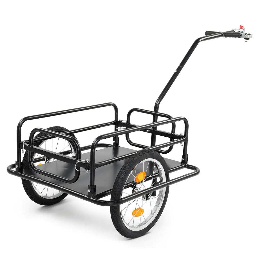 Ktaxon Foldable Bike Trailer Bicycle Trailer with Unmatched Load Capacity 16 Inch Pneumatic Tire Universal Coupler Foldable Frame and Safe Reflectors Design