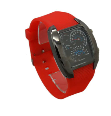 LED Electronic Aviation Watch for Men - Stylish Sports Design