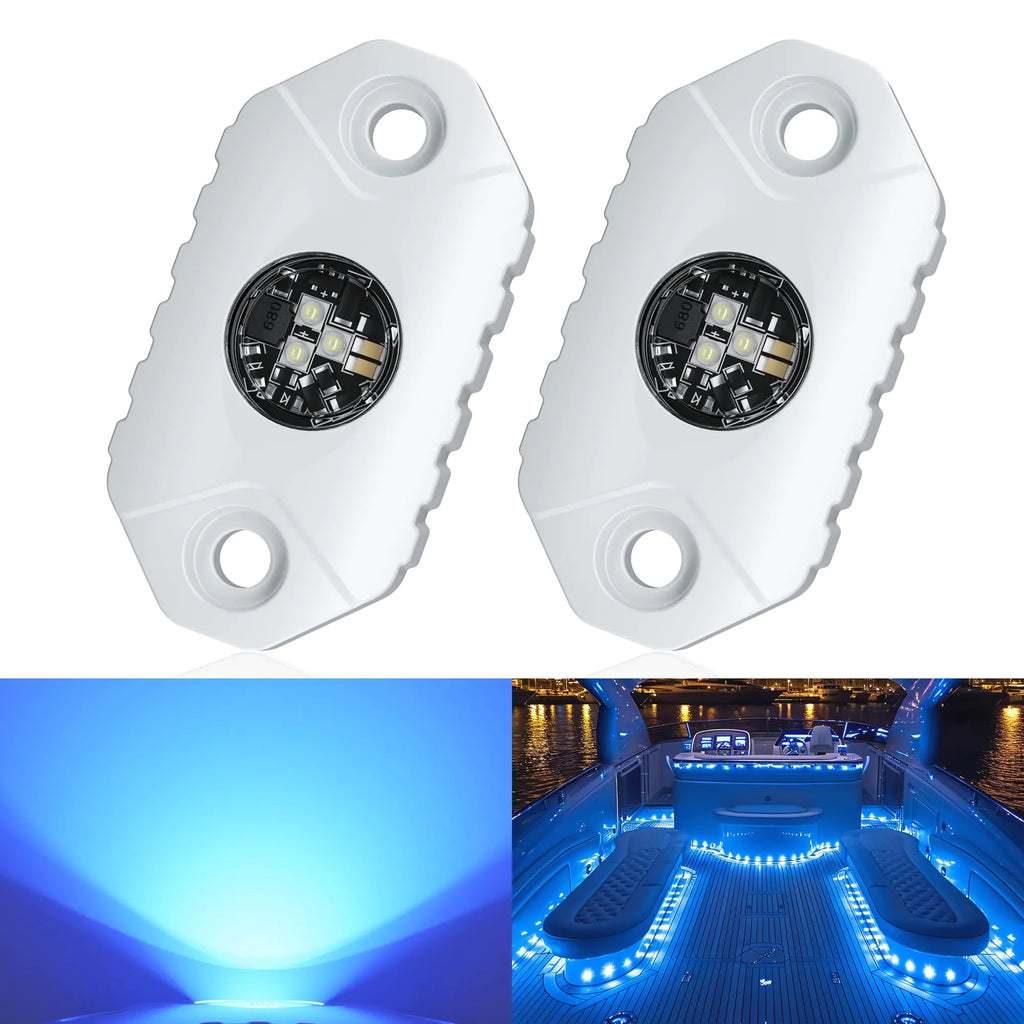 EK ENNOKING LED Boat Interior Lights Marine Deck Cockpit Courtesy Light IP68 Waterproof Boat Lighting 9-36V for Yacht Kayak Sailboat Fishing Pontoon Pool (Blue)